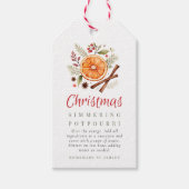 Weihnachtlicher Simmering-Potpourri Geschenkanhänger (Vorderseite)