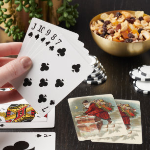 Weihnachtlicher viktorianischer Sankt Nikolaus auf Spielkarten