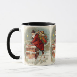 Weihnachtlicher viktorianischer Sankt Nikolaus auf Tasse