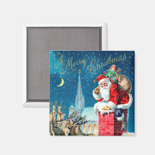 Weihnachtlicher viktorianischer Weihnachtsmann auf Magnet