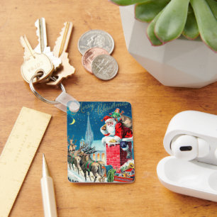 Weihnachtlicher viktorianischer Weihnachtsmann auf Schlüsselanhänger