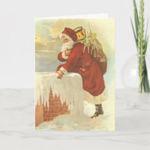Weihnachtlicher viktorianischer Weihnachtsmann im Feiertagskarte