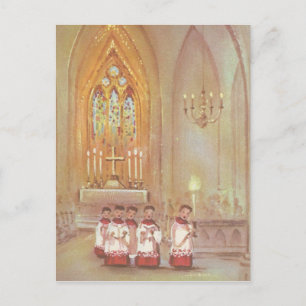 Weihnachtlicher Vintage-Chor Feiertagspostkarte