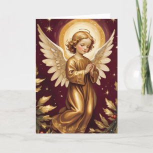 Weihnachtlicher Vintage-Christmas-Engel mit persön Feiertagskarte