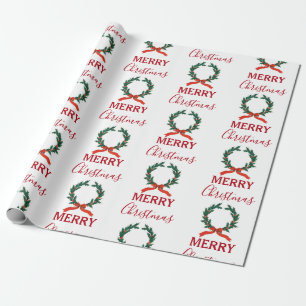 Weihnachtlicher Vintage-Kranz mit Beeren  Geschenkpapier