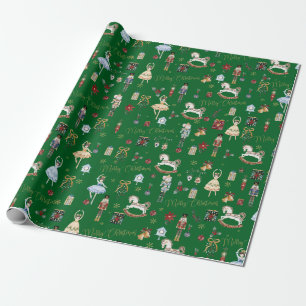 Weihnachtlicher Vintage Nussknacker Frohe Weihnach Geschenkpapier