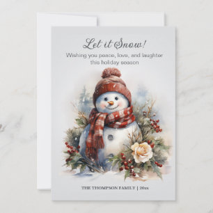 Weihnachtlicher Vintage-Schneemann-Karo-Schal Wint Feiertagskarte