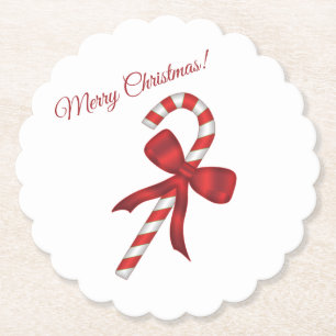 Weihnachtlicher Weihnachts-Candy-Cane mit roter Sc Untersetzer