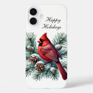 Weihnachtlicher Weihnachts-Feiertag Kardinal anpas iPhone 16 Plus Hülle
