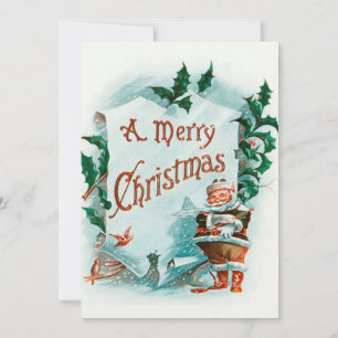 Weihnachtlicher Weihnachtsmann Frohe Grüße Einladung