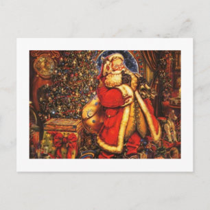 Weihnachtlicher Weihnachtsmann frohes Geschenk zur Feiertagspostkarte