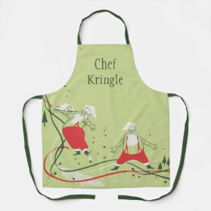 Weihnachtlicher Weihnachtsmann-Koch mit Abendessen Schürze