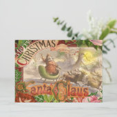 Weihnachtlicher Weihnachtsmann mit fliegendem Schl Feiertagskarte (Stehend Vorderseite)