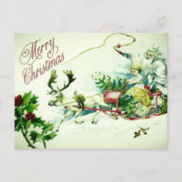 Weihnachtlicher Weihnachtsmann Schlitten Rentier