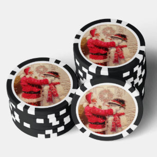 Weihnachtlicher Weihnachtsmann Schneemann Pokerchips