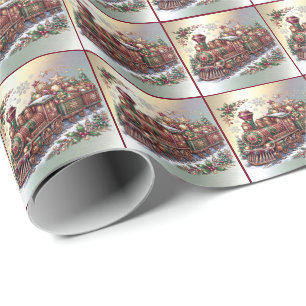 Weihnachtlicher Zug Feiertag Geschenkpapier