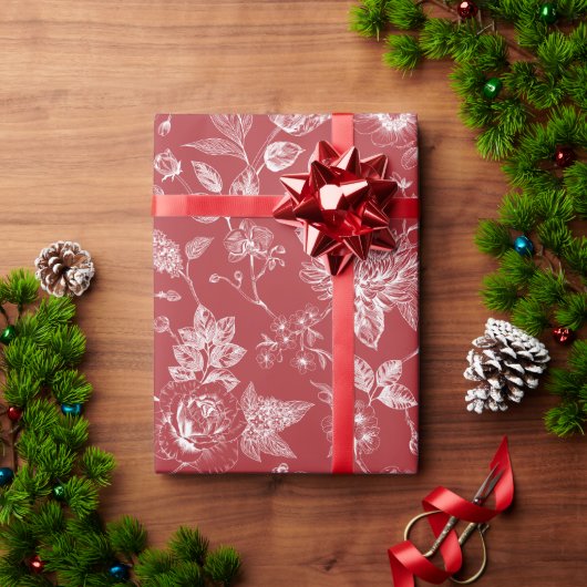 Weihnachtliches Botanisch Geschenkpapier (Feiertagsgeschenk)
