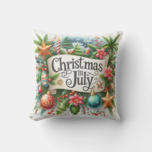 Weihnachtliches Christmas im Juli Kissen