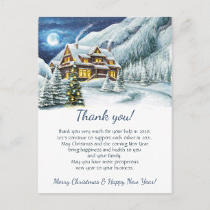 Weihnachtliches Dankeschön für Firmenkunden Postkarte