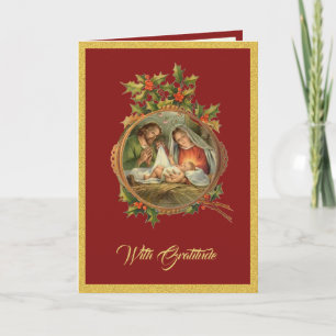 Weihnachtliches Dankeschön Jesus Maria Josef Feiertagskarte