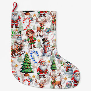 Weihnachtliches Dekorationsmuster mit weißem Hinte Großer Weihnachtsstrumpf