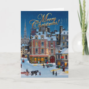 Weihnachtliches Dorf Frohe Weihnachten Karte