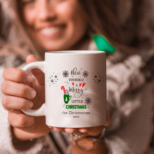Weihnachtliches Familienfoto Frohe Weihnachten Kaffeetasse