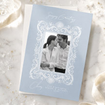Weihnachtliches Familienfoto in verspieltem Blau