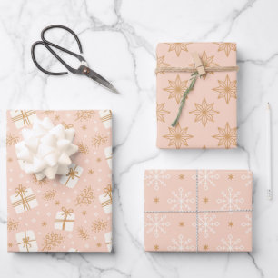 Weihnachtliches Fantasie-Verpackungspapier Geschenkpapier Set