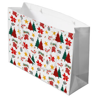 Weihnachtliches Festtagsmuster Große Geschenktüte