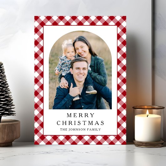 Weihnachtliches Gingham-Foto Weihnachten