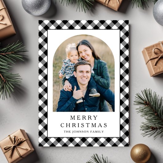Weihnachtliches Gingham-Foto Weihnachten