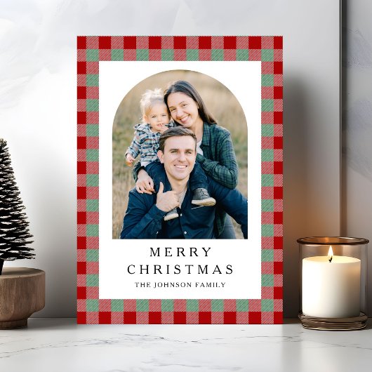 Weihnachtliches Gingham-Foto Weihnachten