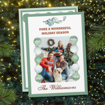 Weihnachtliches Golf-Thema Zwei-Foto-Weihnachten