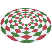 Weihnachtliches Harlekin-Patchworkmuster Polyester Weihnachtsbaumdecke (Schrägansicht)