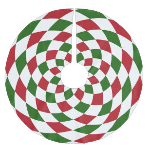 Weihnachtliches Harlekin-Patchworkmuster Polyester Weihnachtsbaumdecke