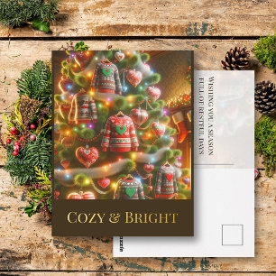 Weihnachtliches Herzlich Hell Folien Feiertagspostkarte