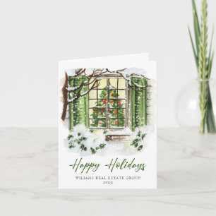 Weihnachtliches Landhaus Weihnachtsgruß für Untern Feiertagskarte
