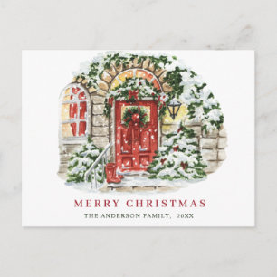 Weihnachtliches Landhaus zur Feier der Weihnachtsz Postkarte