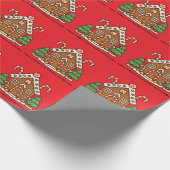 Weihnachtliches Lebkuchenhäuschen Geschenkpapier (Ecke)
