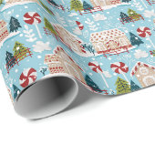 Weihnachtliches Lebkuchenhäuschen Geschenkpapier (Rolleneckpunkt)