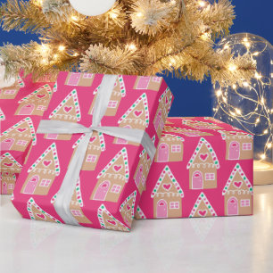 Weihnachtliches Lebkuchenhäuschen-Geschenkpapier Geschenkpapier