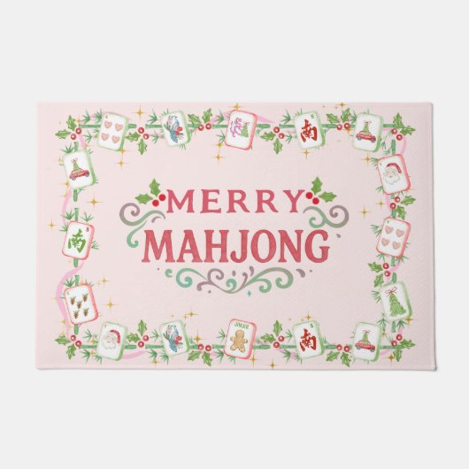 Weihnachtliches Mahjong Fußmatte (Vorderseite)