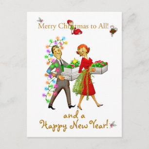 Weihnachtliches Paar Frohe Weihnachten Grüße Postkarte