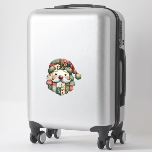 Weihnachtliches Patchwork-Santa-Volk Aufkleber (Koffer)
