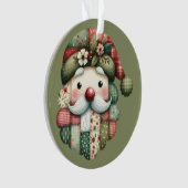 Weihnachtliches Patchwork-Santa-Volk Ornament (Vorderseite)