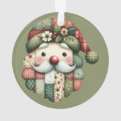 Weihnachtliches Patchwork-Santa-Volk Ornament (Rückseite)