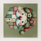 Weihnachtliches Patchwork-Santa-Volk Puzzle (Horizontal)