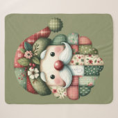Weihnachtliches Patchwork-Santa-Volk Sherpadecke (Vorderseite (Horizontal))