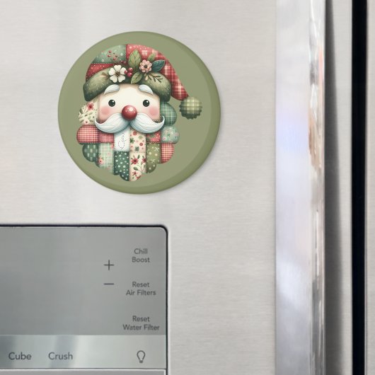 Weihnachtliches Patchwork-Santa-Volksfest Magnet (In Situ (Kühlschrank))